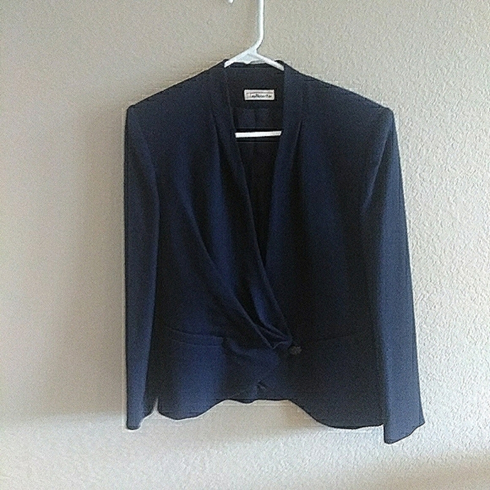 Talbots vintage dark blue wool blazer